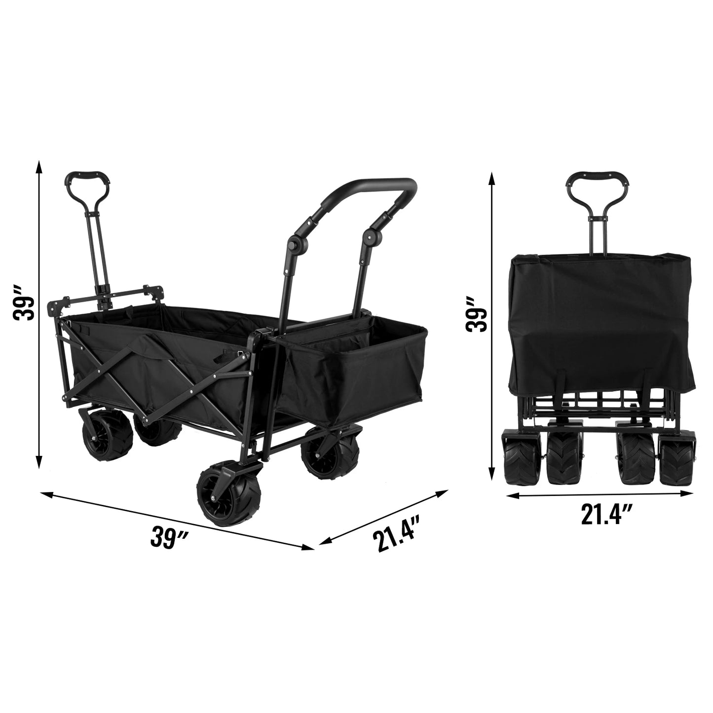 Nomadia Premieum – Chariot pliable XXL tout-en-1 pour plage, camping et courses
