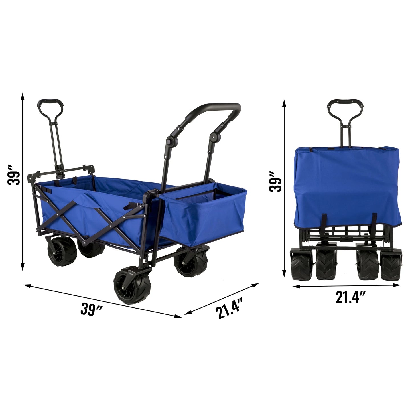 Nomadia Premieum – Chariot pliable XXL tout-en-1 pour plage, camping et courses