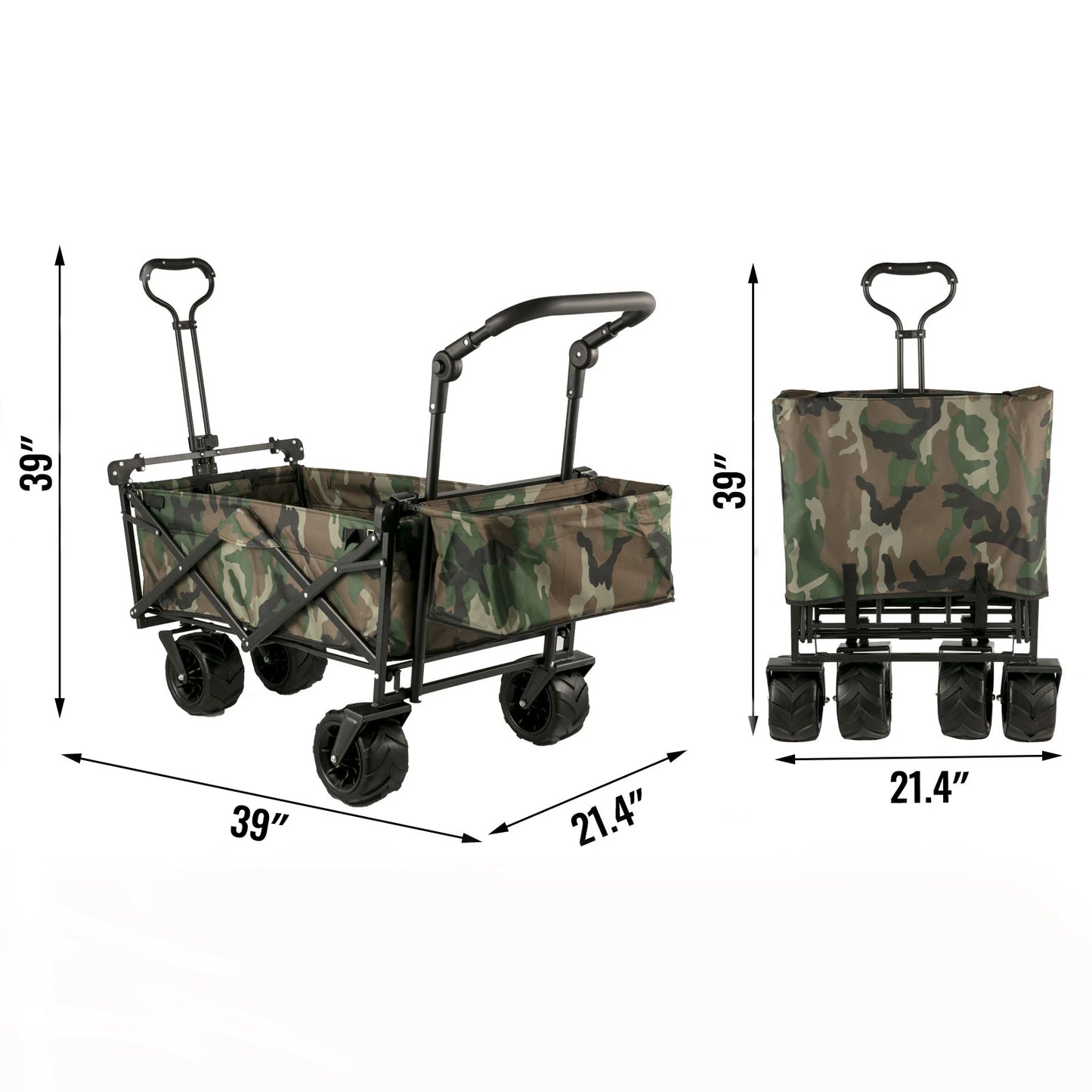 Nomadia Premieum – Chariot pliable XXL tout-en-1 pour plage, camping et courses