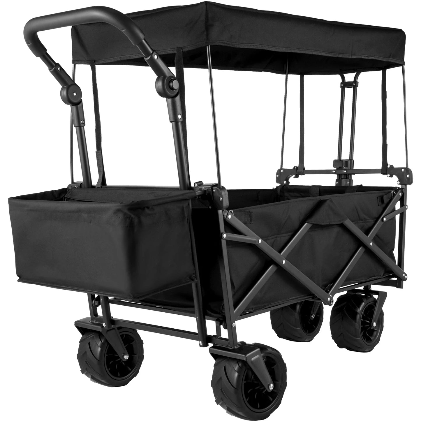 Nomadia Premieum – Chariot pliable XXL tout-en-1 pour plage, camping et courses