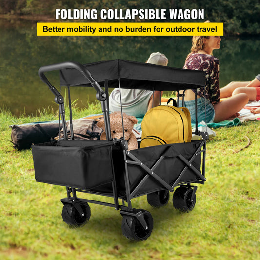 Nomadia – Chariot pliable XXL tout-en-1 pour plage, camping et courses