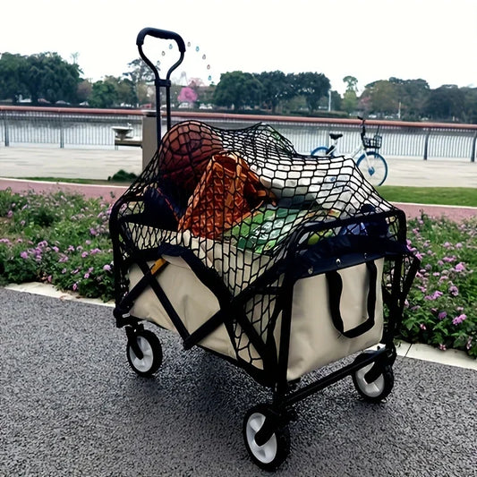 Heavy Duty Folding Cargo Wagon - Durable Nylon, Perfect for Beach, Garden, and Travel with Secure Design camping equipment