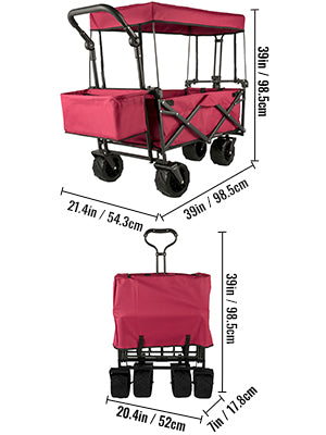 Nomadia Premieum – Chariot pliable XXL tout-en-1 pour plage, camping et courses