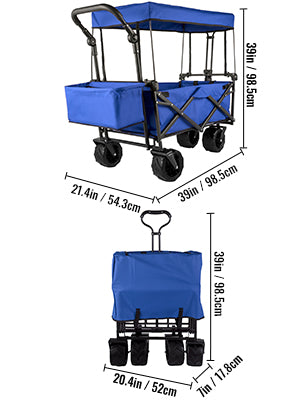 Nomadia Premieum – Chariot pliable XXL tout-en-1 pour plage, camping et courses