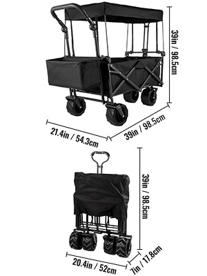 Nomadia Premieum – Chariot pliable XXL tout-en-1 pour plage, camping et courses