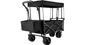 Nomadia Premieum – Chariot pliable XXL tout-en-1 pour plage, camping et courses