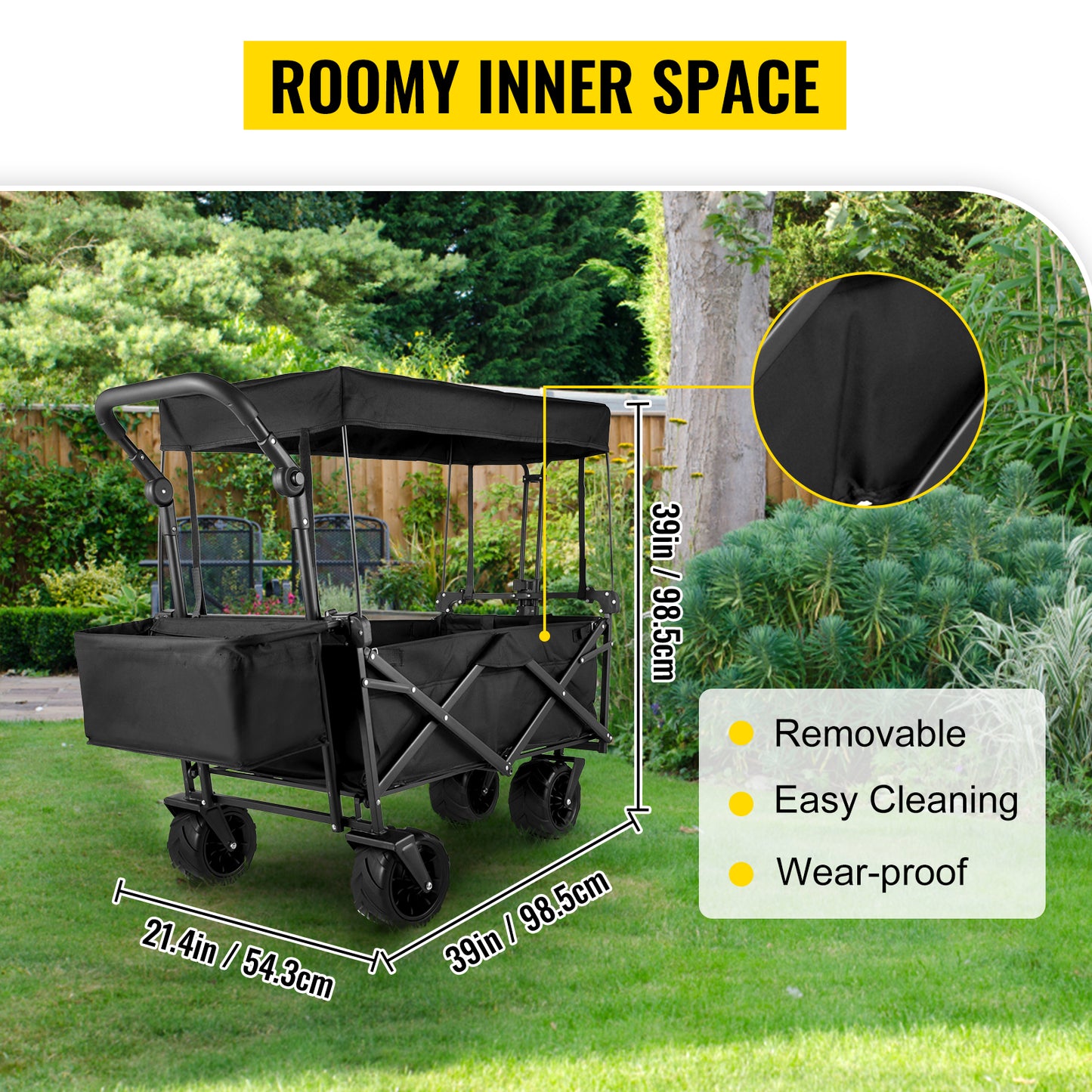 Nomadia Premieum – Chariot pliable XXL tout-en-1 pour plage, camping et courses