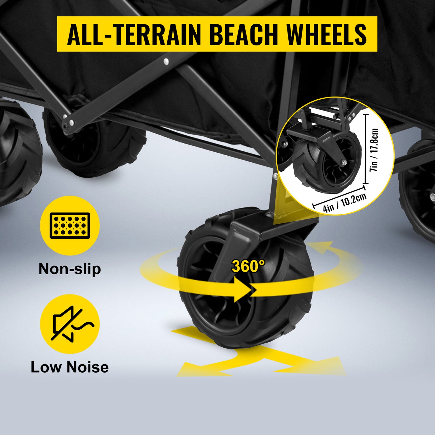 Nomadia Premieum – Chariot pliable XXL tout-en-1 pour plage, camping et courses